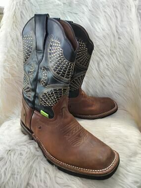6101) Cheyenne Men's Two Tone Rodeo Trebol Cowboy Western Boots Size MX 27/US 9